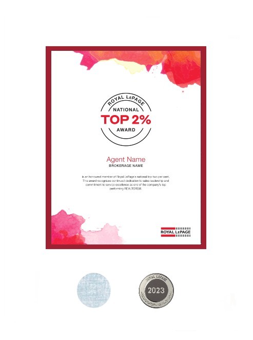 Refill - Royal LePage National Top 2% Award